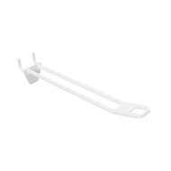 Perfowand Blisterhaak - 15 cm - Dubbel - Wit - Kunststof Gaatjeswand Displayhaak