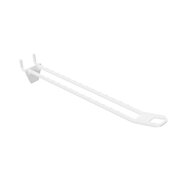 Perfowand Blisterhaak - 20 cm - Dubbel - Wit - Kunststof Gaatjeswand Displayhaak