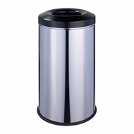 Zelfdovende Vuilnisbak / Afvalbak - 20 Liter - Glanzend Zilver