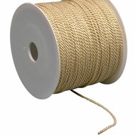 Labelkoord / Folderkoord Gedraaid Textiel - Beige - 100 Meter op Rol