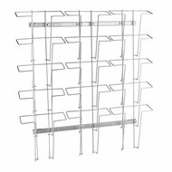 A4 (15 vakken) Brochurehouder / Wandfolderhouder - Staaldraad Muurstandaard - Type: Steel-1075