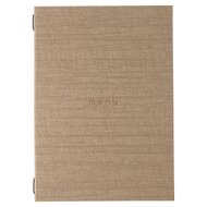 A4 Menumap met insteekhoezen (uitbreidbaar van 4 tot 8 menukaarten) - Type: Luxury "MENU" Sand A4