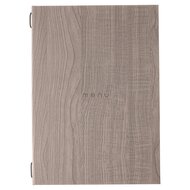 A4 Menumap met insteekhoezen (uitbreidbaar van 4 tot 8 menukaarten) - Type: Luxury "MENU" Oak A4 