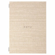 A4 Menumap met insteekhoezen (uitbreidbaar van 4 tot 8 menukaarten) - Type: Luxury "MENU" Ivory A4