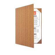 A4 Menumap voor 2 menukaarten - Houtpatroon Bruin