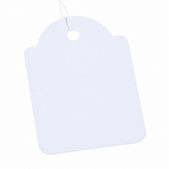 1.000 stuks - 36x53mm - Witte Kartonnen Labels met koordje / Hangetiketten 