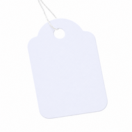 100 stuks - 24x39mm - Witte Kartonnen Labels met koordje / Hangetiketten