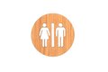 Houten Pictogram Deurbordje / Toiletbordje / Infobord - 9cm - Zelfklevend - type Eiken (Man&amp;Vrouw)