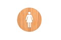 Houten Pictogram Deurbordje / Toiletbordje / Infobord - 9cm - Zelfklevend - type Eiken (Vrouw)