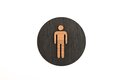 Houten Pictogram Deurbordje / Toiletbordje / Infobord - 9cm - Zelfklevend - type Zwart Eiken (Man)