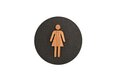 Houten Pictogram Deurbordje / Toiletbordje / Infobord - 9cm - Zelfklevend - type Zwart Eiken (Vrouw)