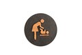 Houten Pictogram Deurbordje / Toiletbordje / Infobord - 9cm - Zelfklevend - type Zwart Eiken (Verschonen)