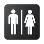 Zwart Pictogram Deurbordje / Toiletbordje / Infobord - 10 x 10 cm - Zelfklevend - type: Man&amp;Vrouw