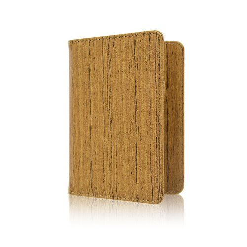 Autopapieren Hoes / 10,5 x 14cm Kentekenbewijs Mapje - V1 - Houtpatroon Bruin