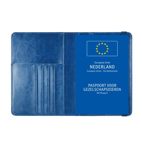 Dierenpaspoort Hoesje / 11,7 x 16,5 cm Houder voor een Europees Dierenpaspoort - D1 - Donkerblauw