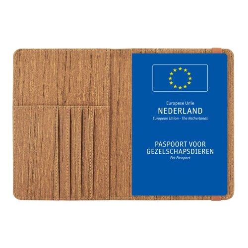 Dierenpaspoort Hoesje / 11,7 x 16,5 cm Houder voor een Europees Dierenpaspoort - D1 - Houtpatroon Bruin