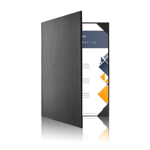 Documentenmap / Aktemap - 2x A4 - Houtpatroon Zwart