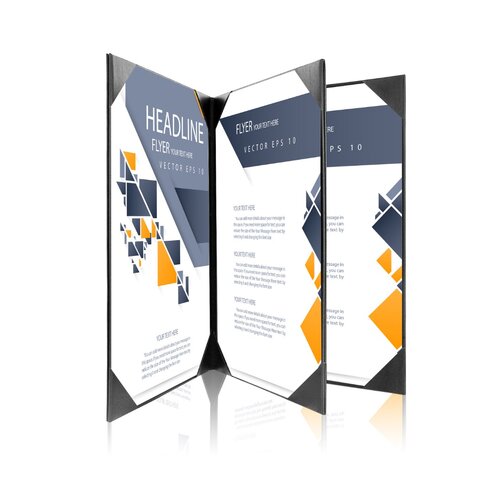 Documentenmap / Aktemap - 4x A4 - Houtpatroon Zwart