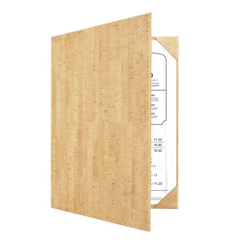 Menumap / Menukaart Mappen - 2x A4 - Licht-Kurk