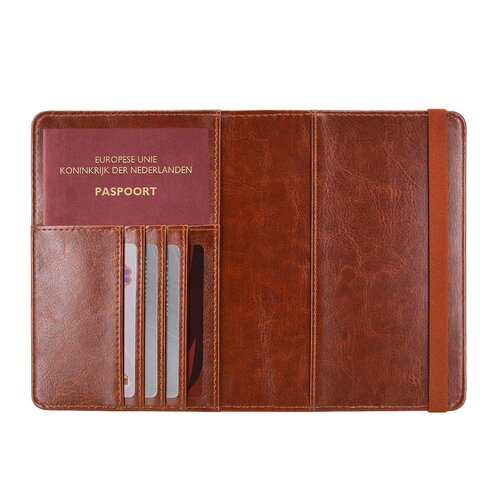 Paspoorthoesje / 11,7 x 16,5 cm Paspoorthouder - D1 - Donkerbruin