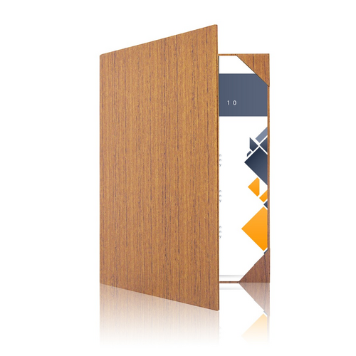 Presentatiemap / Showmap / Offertemap - 2x A4 - Houtpatroon Bruin