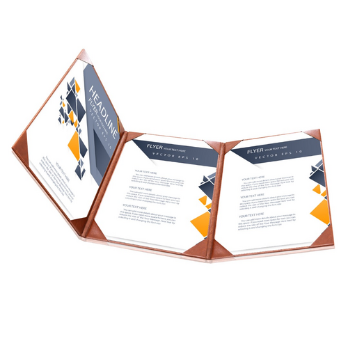 Presentatiemap / Showmap / Offertemap - 3x A4 - Donkerbruin