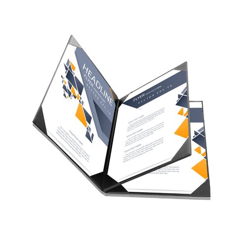 Presentatiemap / Showmap / Offertemap - 4x A4 - Houtpatroon Zwart