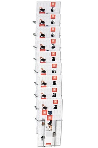 Staaldraad Brochurehouder / Folderhouder - Wand 10 x A4 - Type: Steel-DO223