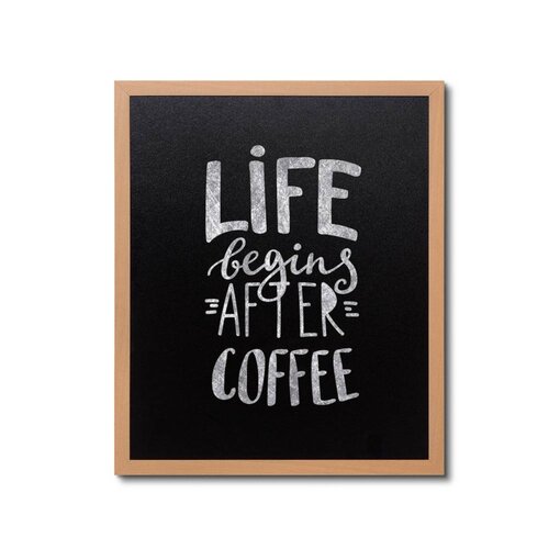 Krijtbord met Lijst - 70cm x 90cm - Type Economy-Teak