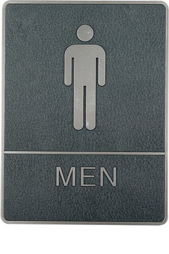 OP=OP - Pictogram Deurbordje / Toiletbordje / Infobord met braille - 15cm x 20cm - Zelfklevend - type: Man