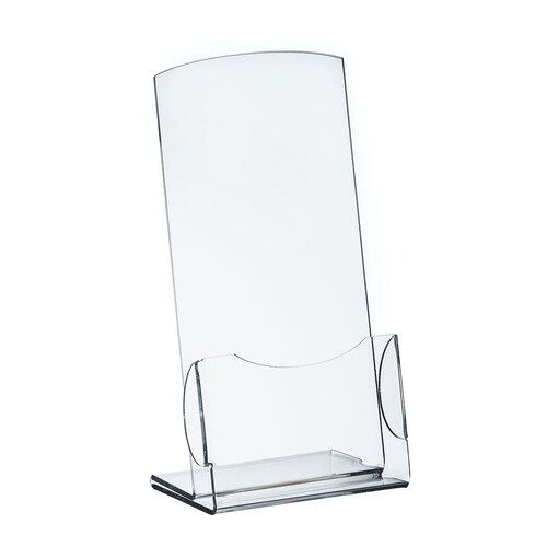 OP=OP - 1/3 A4 (DL) Folderhouder / Brochurehouder / Acrylglas L-Standaard - Type: FSB-DL-PM