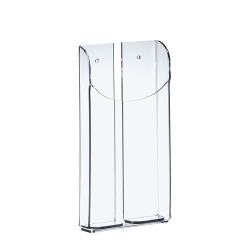 OP=OP - 1/3 A4 Folderhouder / Brochurehouder / Acrylglas Houder Met Boorgaten - Type: FBS-DL-PM