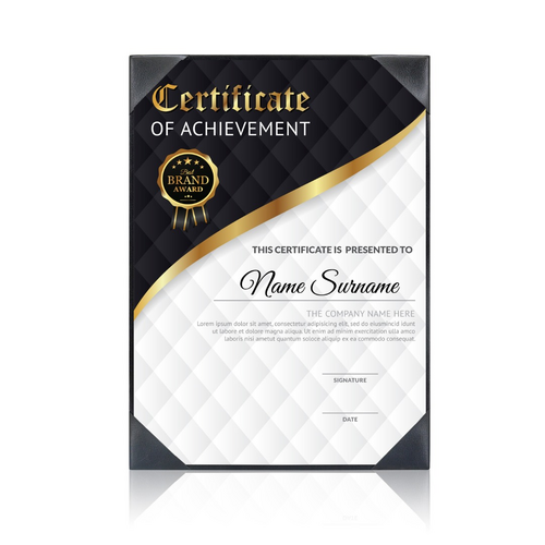 Rapportmap / Diplomamap / Certificaat Mappen - 1x A4 - Zwart