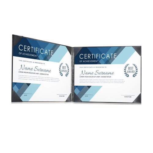 Rapportmap / Diplomamap / Certificaat Mappen - 2x A4 Liggend - Zwart