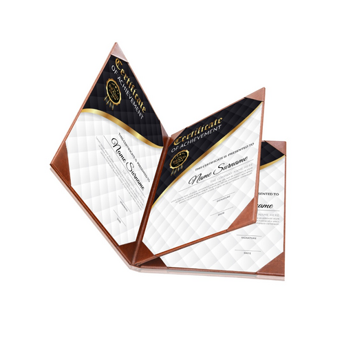 Rapportmap / Diplomamap / Certificaat Mappen - 4x A4 - Donkerbruin