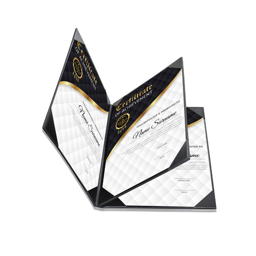 Rapportmap / Diplomamap / Certificaat Mappen - 4x A4 - Zwart