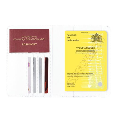 Vaccinatiepaspoort Hoesje / 11,7 x 16,5 cm Mapje voor het Gele Boekje / Vaccinatieboekje - D1 - Wit