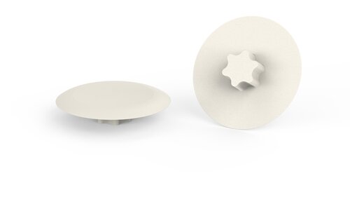 100 stuks - T30 / TX30 - Premium Afdekdopjes / Afdekkap voor Torx schroeven - Crèmewit RAL 9001