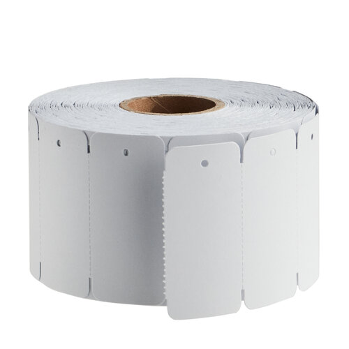 35x75mm - Witte Kartonnen Labels op Rol / Hangetiketten