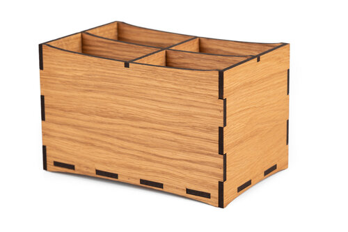 Bestekbakje / 4-vaks Bestek Caddy / Houten Tafelcaddy - Type: Eiken (geolied)