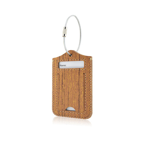 Kofferlabel / Bagagelabel - Houtpatroon Bruin