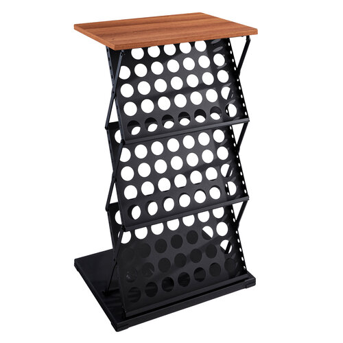 Opvouwbare Zwarte/Beuken Beursbalie + Brochurehouder /Lessenaar - 6x A4 - Type S-159