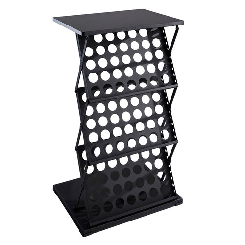 Opvouwbare Zwarte Beursbalie + Brochurehouder / Lessenaar - 6x A4 - Type S-158