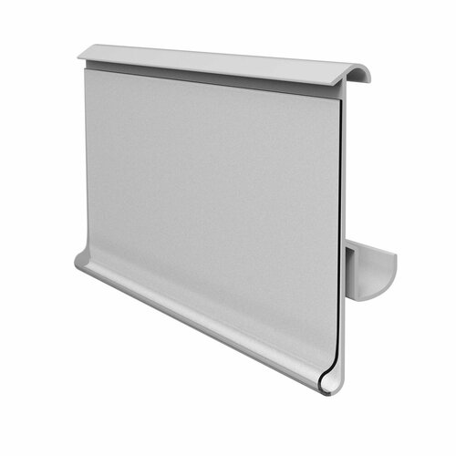 Restant | 74 stuks : 124cm Prijsrails voor Tego, Linde en Storebest Schappen / Scannerprofiel / Etikethouder / Data Strip - Grijs - Hoogte 39mm