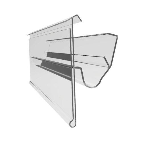 99cm "Dubbele Positie" Prijsrails (39mm) voor Tegometal Schappen / Scannerprofiel / Etikethouder / Data Strip - Transparant - Hoogte 39mm