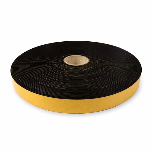 5 Meter - Zelfklevend Vilt / 20mm Plakvilt op Rol - Zwart - Breedte: 20mm - Dikte: 1.5 mm