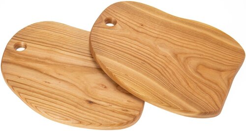 31cm x 24,5cm - Ovale Houten Snijplank Met Handvatgat / Serveerplank - Type OHS-Kersen31 (Geolied)