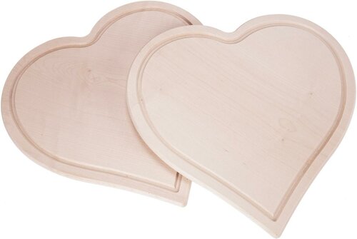 30cm - Hartvormige Houten Snijplank Met Sapgoot / Serveerplank - type HRSS-Ahorn-hart