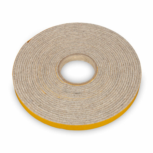 6 Meter - Zelfklevend Vilt / 10mm Plakvilt op Rol - Grijs (gemêleerd) - Breedte: 10mm - Dikte: 2 mm