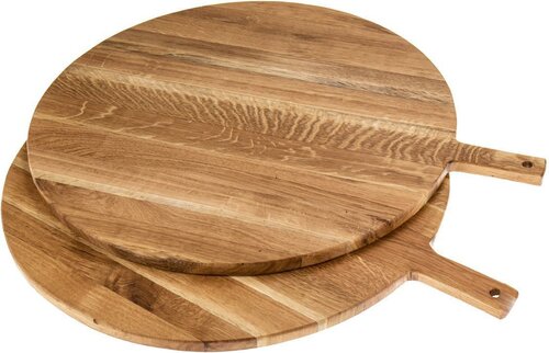 Houten Ronde Snijplank met Handvat / Pizzaplank - 56cm - type HRPE-Eiken